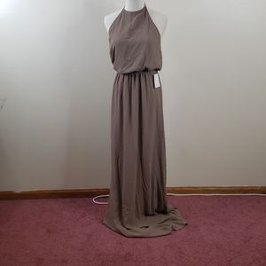 SMYM Heather Halter Maxi Dress Dune Chiffon